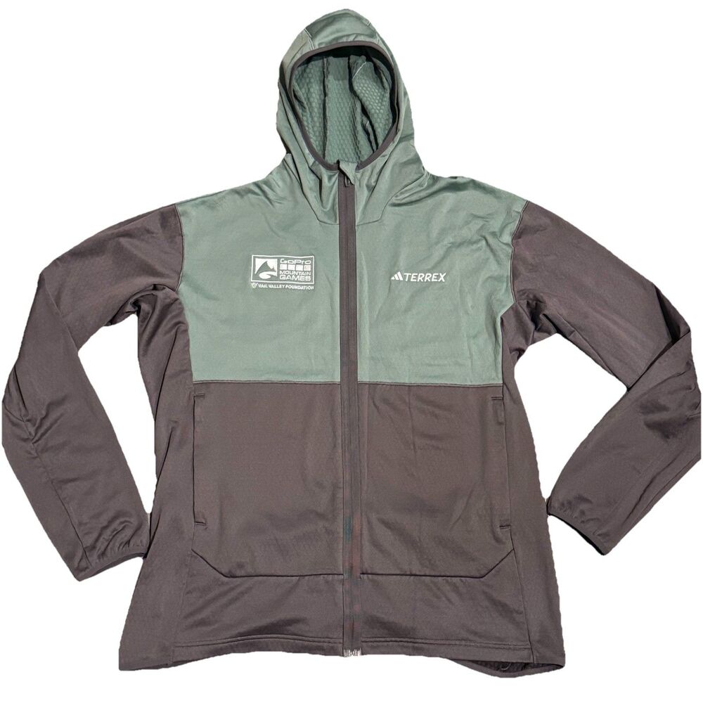 Adidas Terrex GoPro Mountain Games Fleece Jacket Men's XL Green Gray